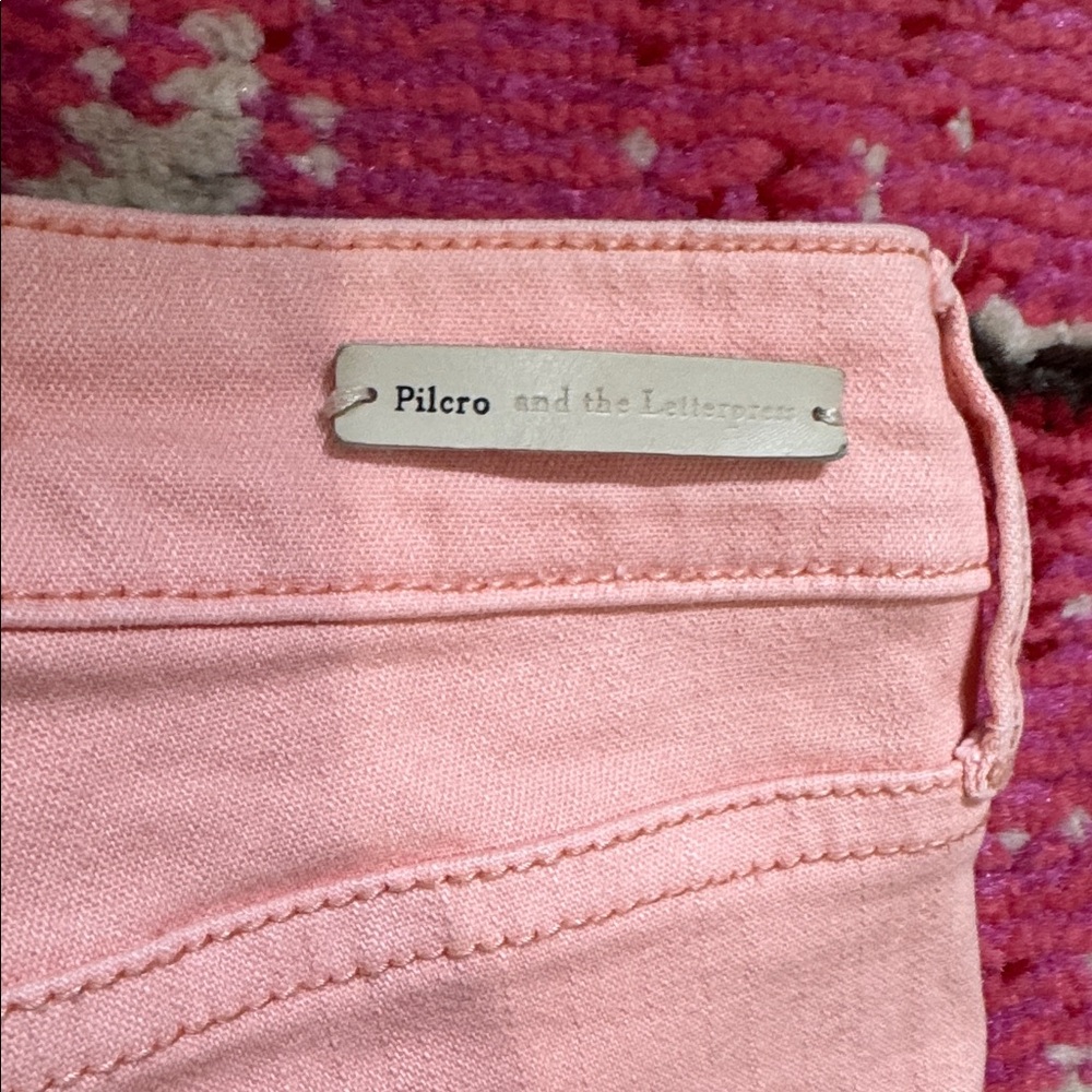 Pilcro and the Letterpress Light Pink Orange Crop Jeans Anthropologie size 27 - Picture 12 of 12